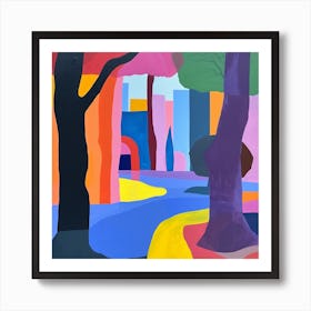 Abstract Park Collection Parc De Belleville Paris France 4 Art Print