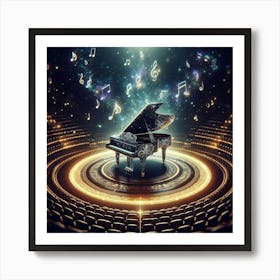 Grand Piano In The Auditorium Art Print