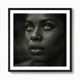 Natural Beauty Black Woman With Amber Eyes 1 Art Print