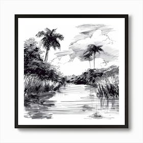 A Pantanal In Brazil Hand Drawn Sketch Illustrat 1720366386 2 Art Print