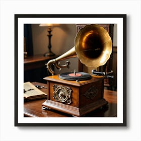 The Art of Sound: A Vintage Gramophone Tribute Art Print