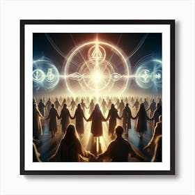 Group Of People In A Circle Art Print