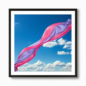 Pink And Purple scarf In The Sky Art Print