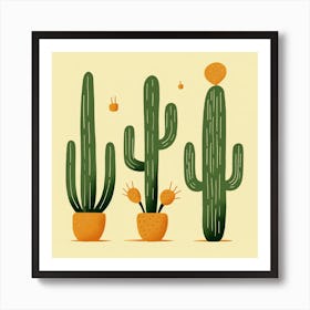 Rizwanakhan Simple Abstract Cactus Non Uniform Shapes Petrol 28 Art Print