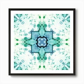 Abstract Pattern Spilled Watercolor Blue Art Print