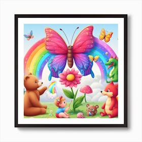 Baby mit Schmetterling Art Print
