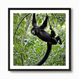 Monkey Hanging From A Tree 2 Art Print