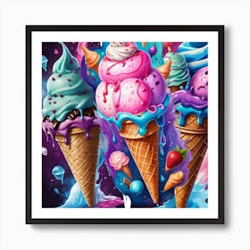 Ice Cream Cones Art Print