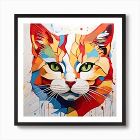 Colorful Cat Art Print