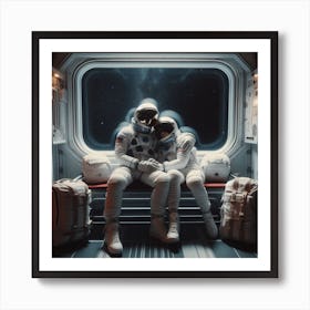 Astronauts In Space 1 Art Print