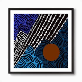 Blues And Blacks Art Print