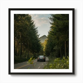 A Serene Afternoon With A Luxury Car Art Print