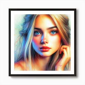 Girl With Blue Eyes 10 Art Print