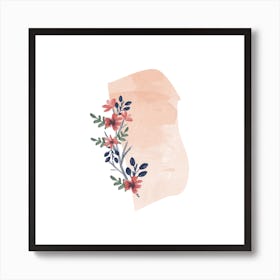 Rhode Island Watercolor Floral State Art Print