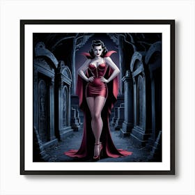 Lady in Dark Realm 1 Art Print