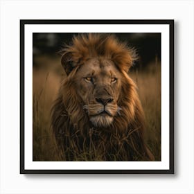 Lion In The Grass Art Print