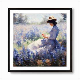 Threaded Tranquility: Monet's Blossom Haven Art Print