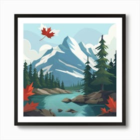 Canada Autumn In The Mountains Affiche