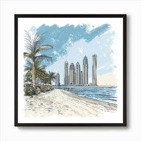 Dubai Skyline 1 Art Print