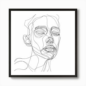 Line Drawing Of A Woman'S Face 2 Art Print