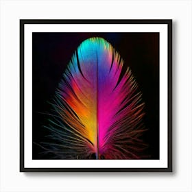 Firefly Vibrant Multicolored Feather With Intricate Gradient Details 15092 (2) Art Print