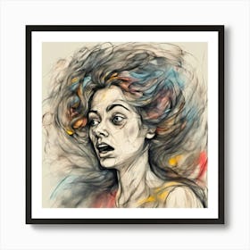 Woman'S Face Art Print