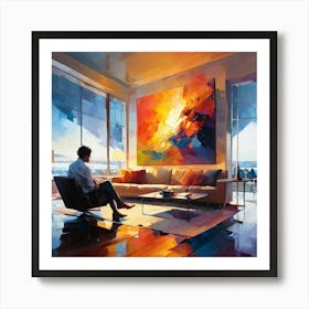 Abstract Living Room Painting Art Print