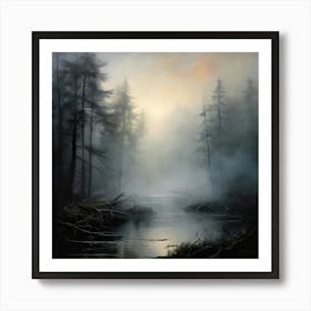 Misty Forest 1 Art Print