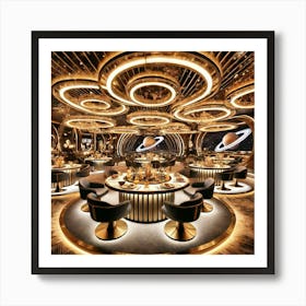 A Sci Fi Themed Dining Area Called Saturn’S Ring Art Print