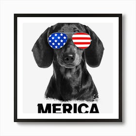 Hot Trend Dachshund 4th Of July Merica Men American Flag Art Print