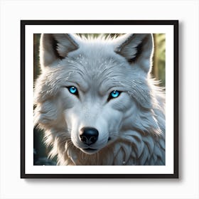 Wolf With Blue Eyes Art Print