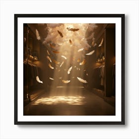 Feathers In The Air 1 Art Print