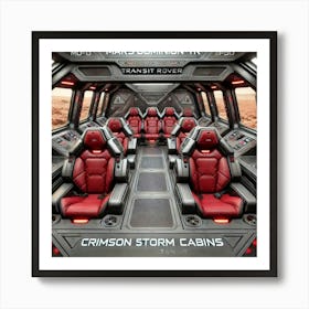 Mars Dominion Transit Rover Crimson Storm Cabins Art Print