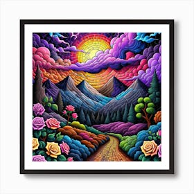 Rainbows And Roses 2 Art Print