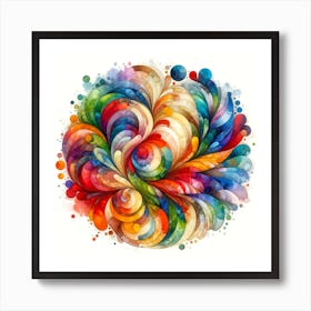 Watercolor Puzzle Twist Wall Art  Art Print