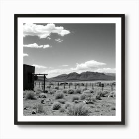 Black And White Desert Scene Art Print