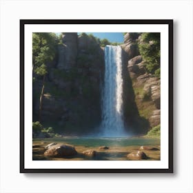 Waterfall - Waterfall Stock Videos & Royalty-Free Footage 3 Art Print