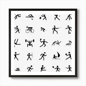 Pictograms Sports Symbols Icons Art Print