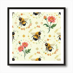 William Morris Bee Vintage Art Print (4) Art Print