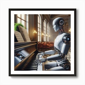 Robot Playing Piano 5 Art Print