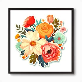 Bouquet Of Flowers,Floral sticker Art Print