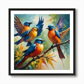 Birds Of Summer Art Print 3 Art Print