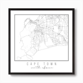 Cape Town South Africa Street Map Art Print