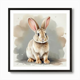 Rabbit Watercolor Painting 6 Art Print