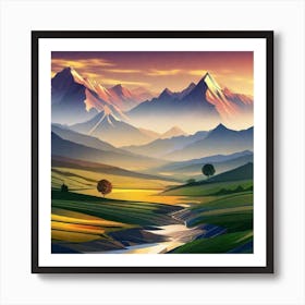 Landscape Painting 171 Art Print