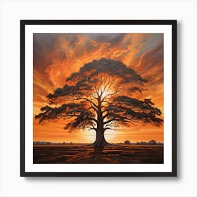 Sunset Tree Art Print