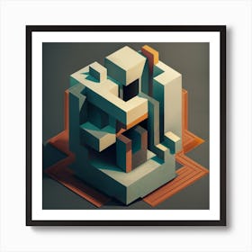 Closer To Perfectly Smooth A4 Paper Abstract Geometric 1 Art Print