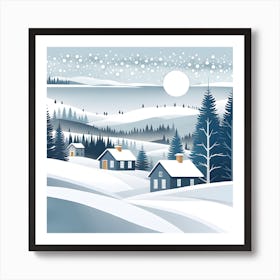 Christmas snow 13 vector art Art Print