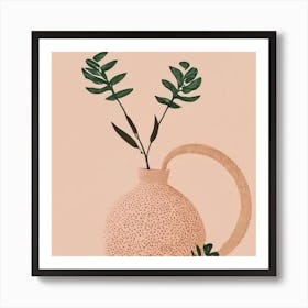 Vase With Plants Art Print
