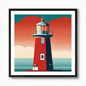 Red Lighthouse Art Print